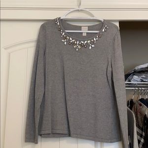 Jewel neck sweater